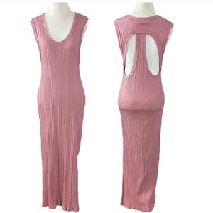 Free People beach PINK wave wash midi dress mauve small nwot 🩷